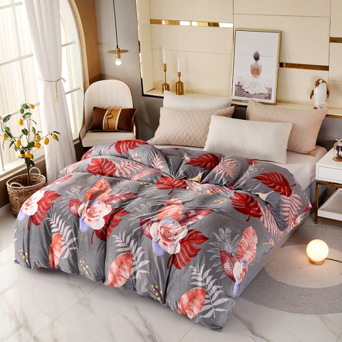 91家纺网 家纺一手货源 找家纺 纽缦 2020新款单被套 花语灰