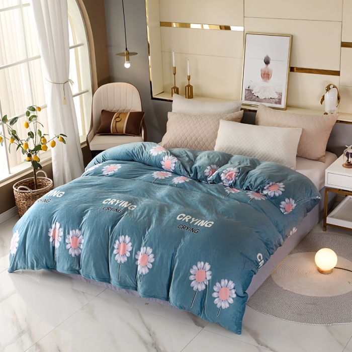 91家纺网 家纺一手货源 找家纺 纽缦 2020新款单被套 陌上花颜蓝