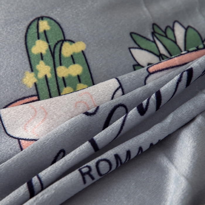 91家纺网 家纺一手货源 找家纺 纽缦 2020新款单被套 仙人掌灰