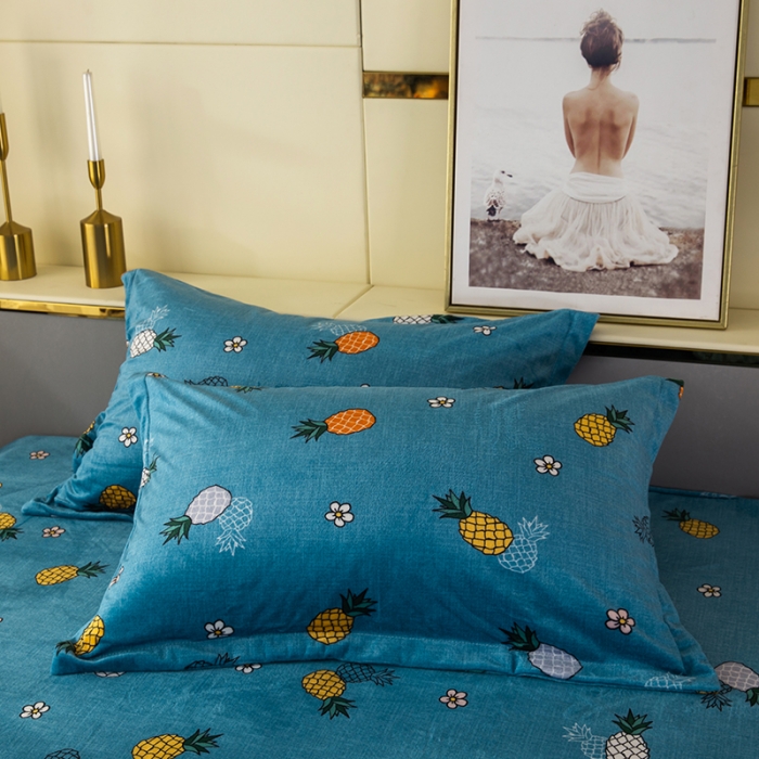 91家纺网 家纺一手货源 找家纺 纽缦 2020新款信封枕套一对 菠萝蜜蓝