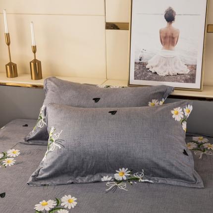 纽缦 2020新款信封枕套一对 雏菊满园灰