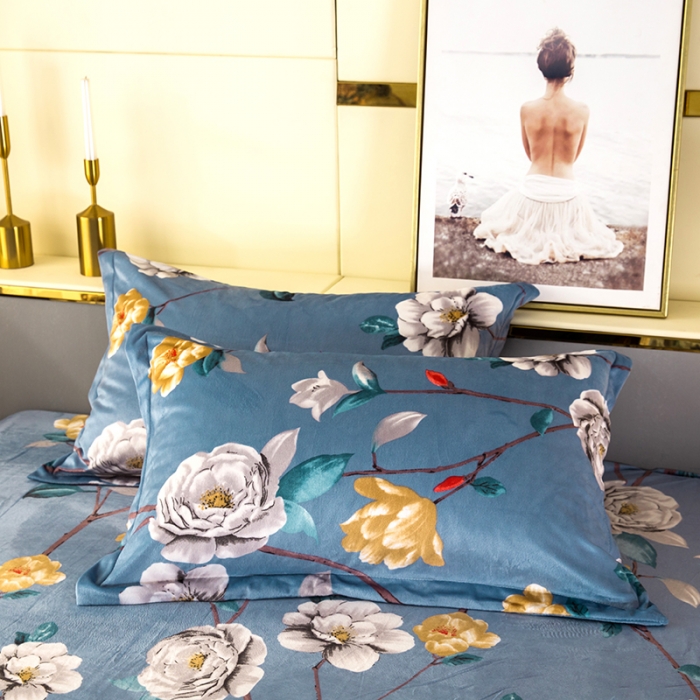 91家纺网 家纺一手货源 找家纺 纽缦 2020新款信封枕套一对 繁花洛洛