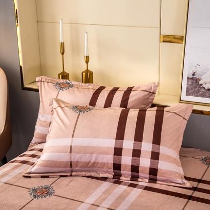 纽缦 2020新款信封枕套一对 花格子