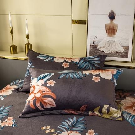 91家纺网 家纺一手货源 找家纺 纽缦 2020新款信封枕套一对 花颜灰