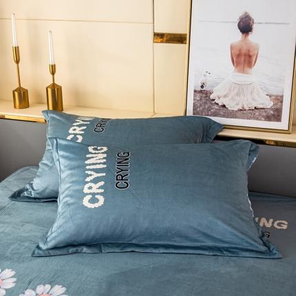 纽缦 2020新款信封枕套一对 陌上花颜蓝