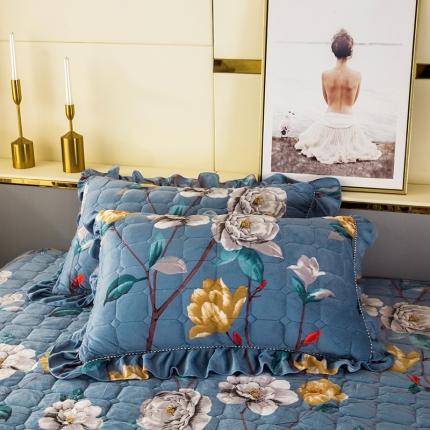 纽缦 2020新款夹棉枕套一对 繁花洛洛