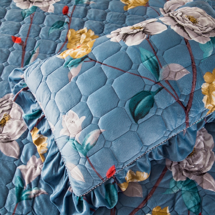 91家纺网 家纺一手货源 找家纺 纽缦 2020新款夹棉枕套一对 繁花洛洛