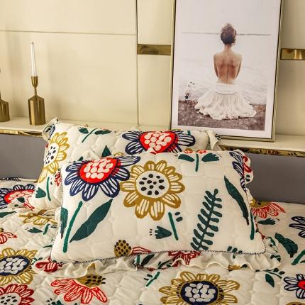 纽缦 2020新款夹棉枕套一对 花花世界