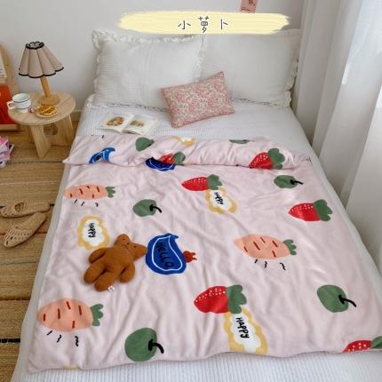 91家纺网 家纺一手货源 找家纺 （总）星期八2020新款双层宝宝绒盖毯被毯子毛毯模特图