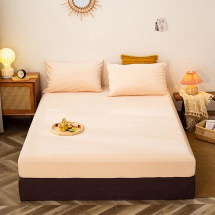 91家纺网 家纺一手货源 找家纺 梦家居 2020秋冬单品水晶绒床笠 浅米色