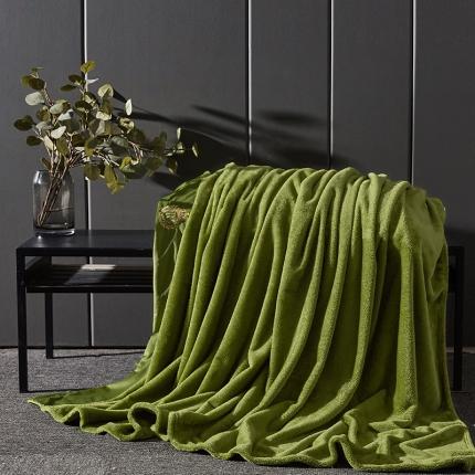 91家纺网 家纺一手货源 找家纺 佰亿莱 2024新款亲肤绒工艺盖毯系列 简约浅绿