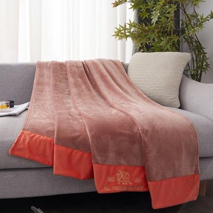 91家纺网 家纺一手货源 找家纺 佰亿莱 2024新款亲肤绒工艺盖毯系列 双拼豆沙
