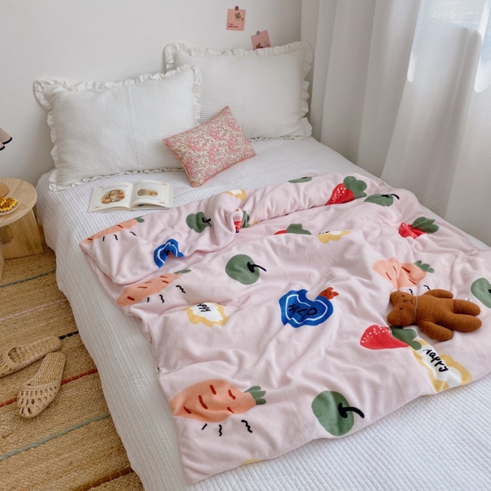 91家纺网 家纺一手货源 找家纺 星期八2020新款双层宝宝绒盖毯被毯子毛毯实拍图 小萝卜