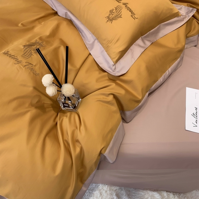 91家纺网 家纺一手货源 找家纺 优悦 2020新款水洗冰丝四件套罗曼系列 实拍图-耀沙金