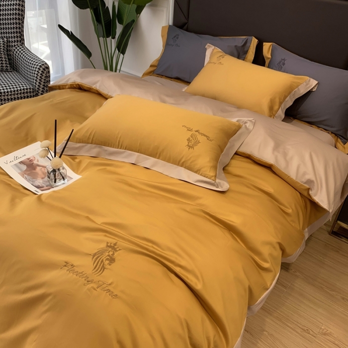 91家纺网 家纺一手货源 找家纺 优悦 2020新款水洗冰丝四件套罗曼系列 实拍图-耀沙金