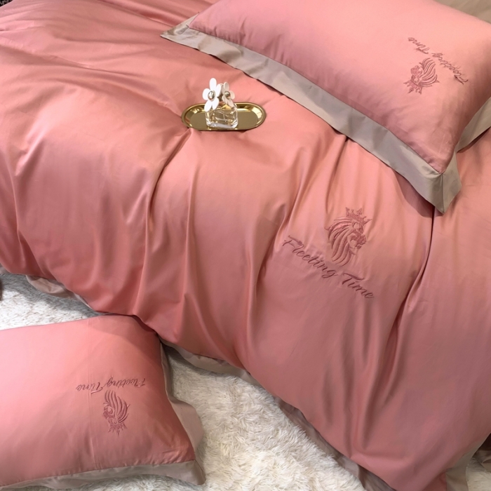 91家纺网 家纺一手货源 找家纺 优悦 2020新款水洗冰丝四件套罗曼系列 实拍图-仙桃粉