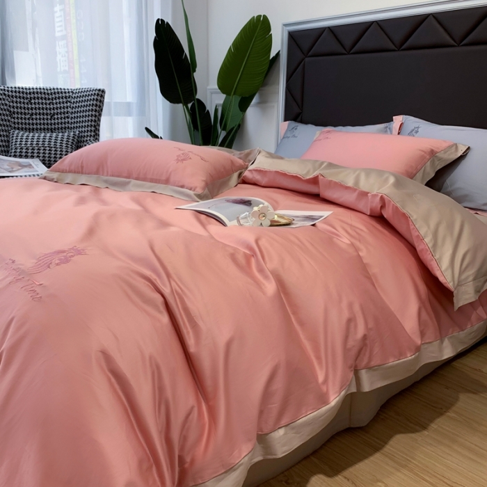 91家纺网 家纺一手货源 找家纺 优悦 2020新款水洗冰丝四件套罗曼系列 实拍图-仙桃粉