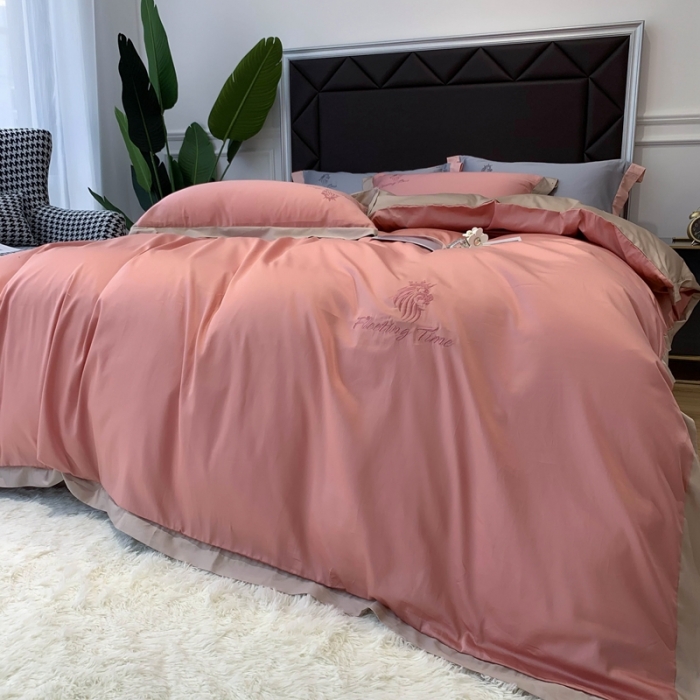 91家纺网 家纺一手货源 找家纺 优悦 2020新款水洗冰丝四件套罗曼系列 实拍图-仙桃粉