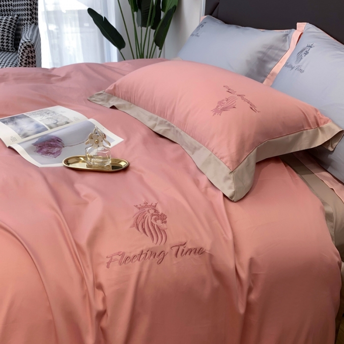 91家纺网 家纺一手货源 找家纺 优悦 2020新款水洗冰丝四件套罗曼系列 实拍图-仙桃粉