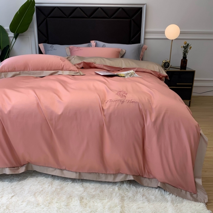 91家纺网 家纺一手货源 找家纺 优悦 2020新款水洗冰丝四件套罗曼系列 实拍图-仙桃粉