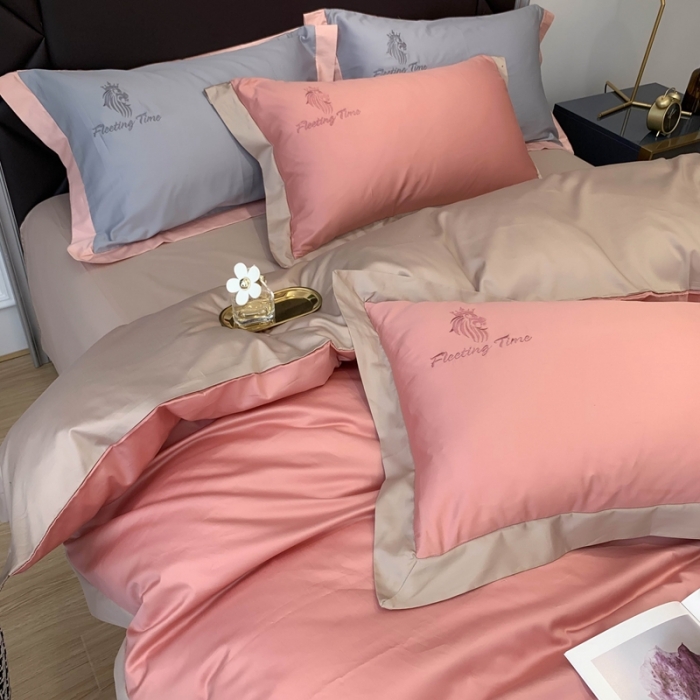 91家纺网 家纺一手货源 找家纺 优悦 2020新款水洗冰丝四件套罗曼系列 实拍图-仙桃粉