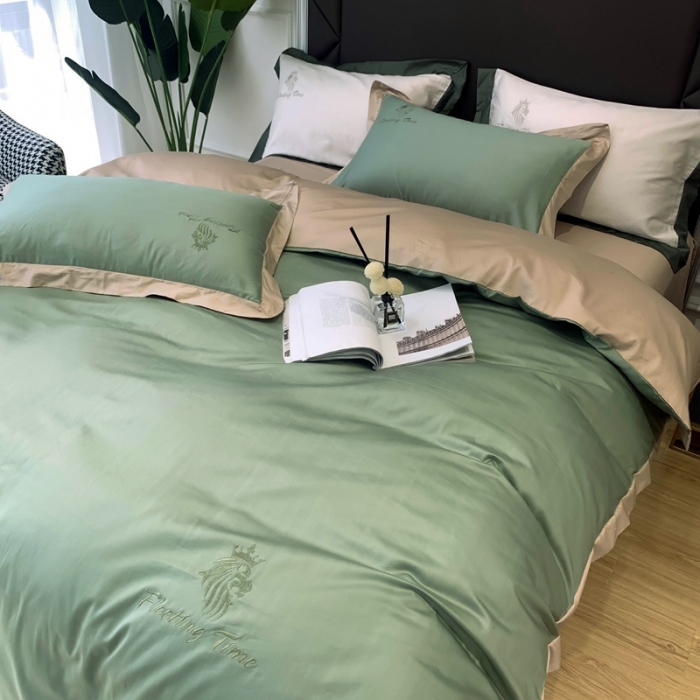91家纺网 家纺一手货源 找家纺 优悦 2020新款水洗冰丝四件套罗曼系列 实拍图-水漾绿