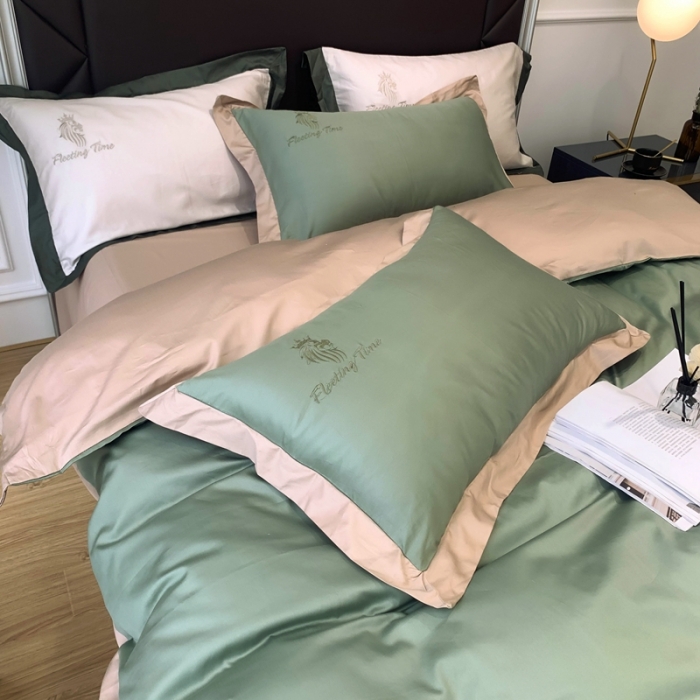 91家纺网 家纺一手货源 找家纺 优悦 2020新款水洗冰丝四件套罗曼系列 实拍图-水漾绿