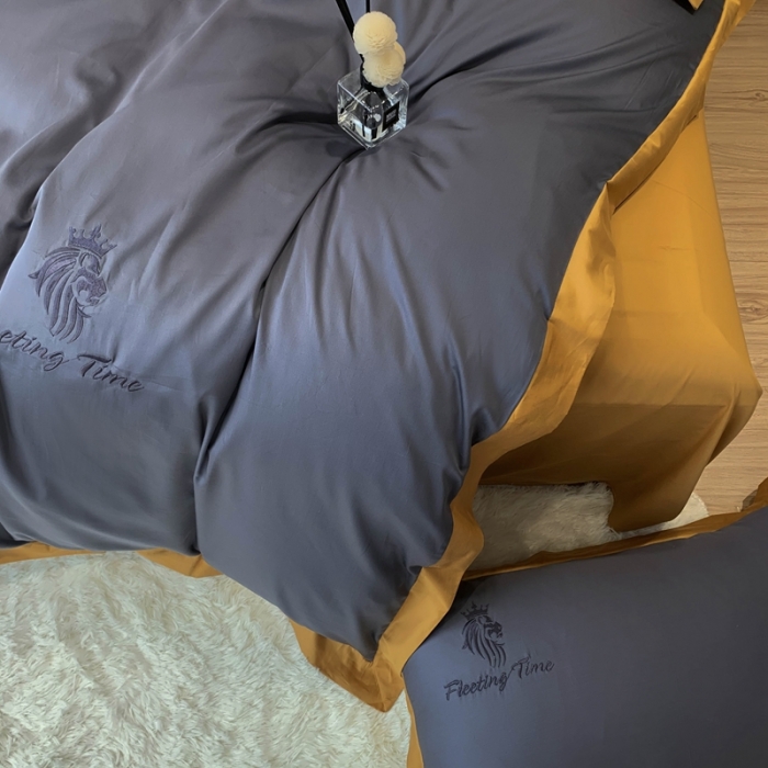 91家纺网 家纺一手货源 找家纺 优悦 2020新款水洗冰丝四件套罗曼系列 实拍图-绅士灰