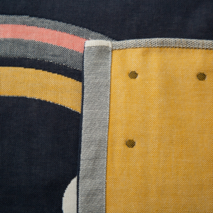 91家纺网 家纺一手货源 找家纺 朴尔 2020新款卡通AB组合全棉四层纱布枕巾 彩虹恐龙彩虹藏青