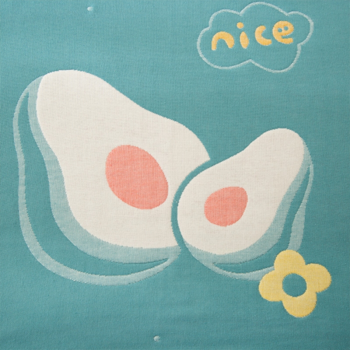 91家纺网 家纺一手货源 找家纺 朴尔 2020新款卡通AB组合全棉四层纱布枕巾 可爱牛油果牛油果绿