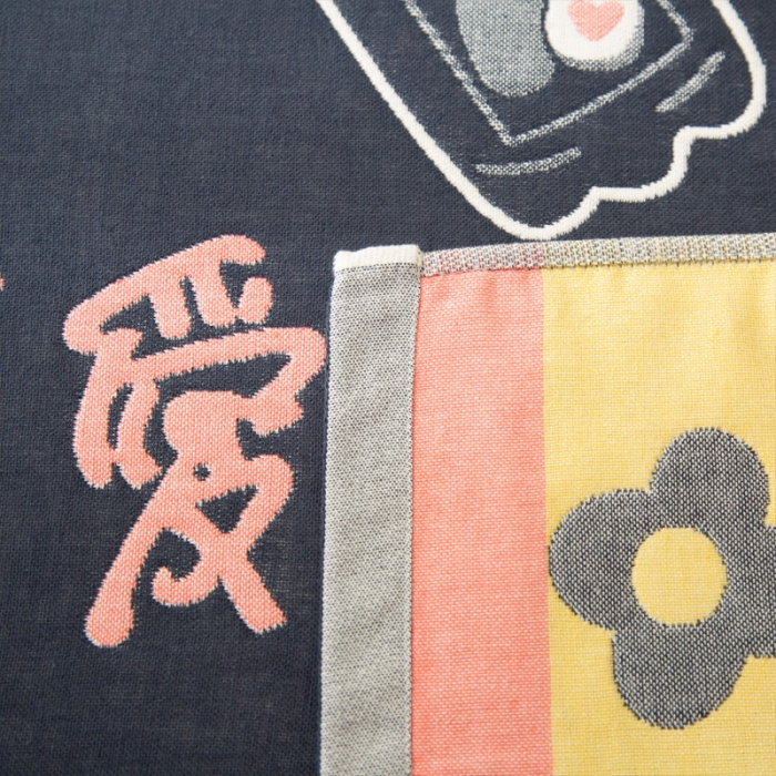 91家纺网 家纺一手货源 找家纺 朴尔 2020新款卡通AB组合全棉四层纱布枕巾 可爱牛油果可爱藏青