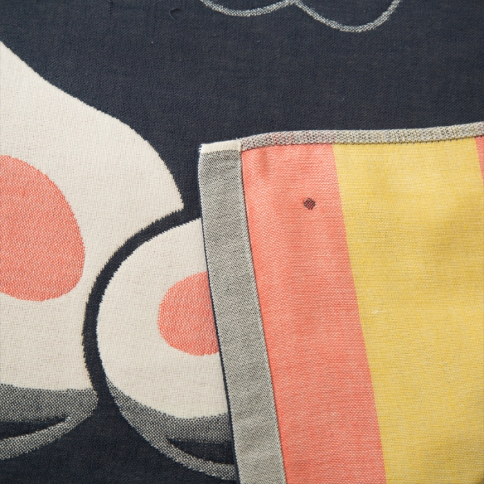 91家纺网 家纺一手货源 找家纺 朴尔 2020新款卡通AB组合全棉四层纱布枕巾 可爱牛油果牛油果藏青