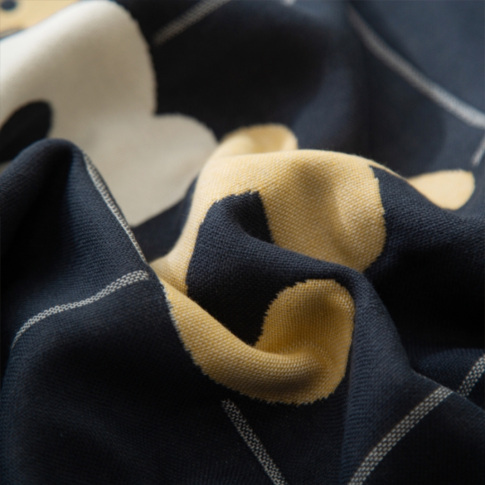 91家纺网 家纺一手货源 找家纺 朴尔 2020新款卡通AB组合全棉四层纱布枕巾 两只小猫cat藏青