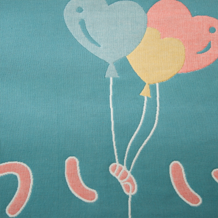 91家纺网 家纺一手货源 找家纺 朴尔 2020新款卡通AB组合全棉四层纱布枕巾 气球鲸鱼气球绿