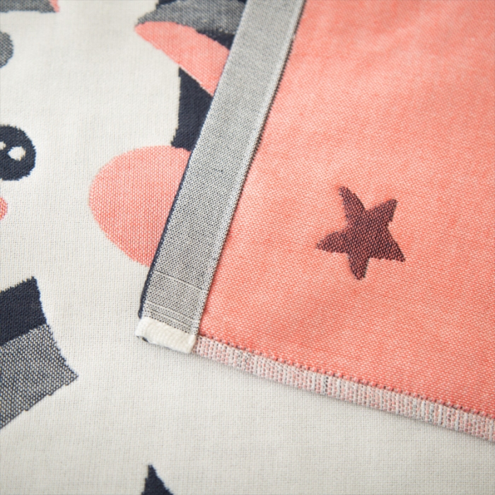 91家纺网 家纺一手货源 找家纺 朴尔 2020新款卡通AB组合全棉四层纱布枕巾 云朵飞马飞马藏青