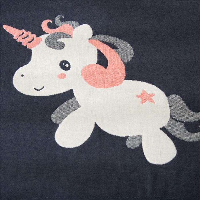 91家纺网 家纺一手货源 找家纺 朴尔 2020新款卡通AB组合全棉四层纱布枕巾 云朵飞马飞马藏青