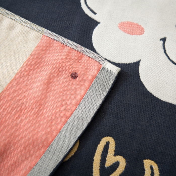 91家纺网 家纺一手货源 找家纺 朴尔 2020新款卡通AB组合全棉四层纱布枕巾 云朵飞马云朵-藏青