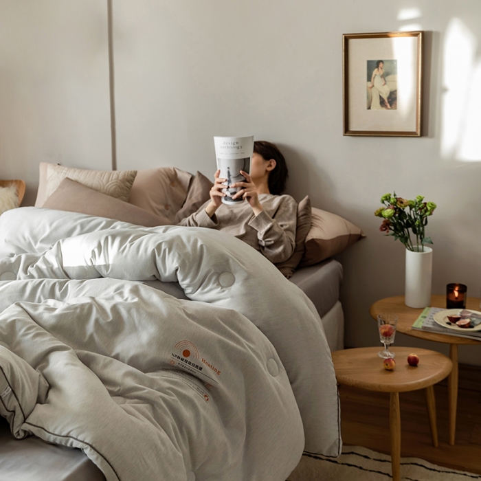 91家纺网 家纺一手货源 找家纺 莱福仕 2022新款X2劲能双效自热被 铂银灰