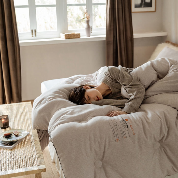 91家纺网 家纺一手货源 找家纺 莱福仕 2022新款X2劲能双效自热被 藕荷粉