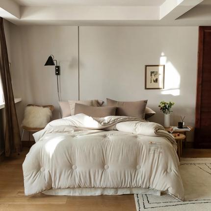 91家纺网 家纺一手货源 找家纺 莱福仕 2022新款X2劲能双效自热被 素净咖