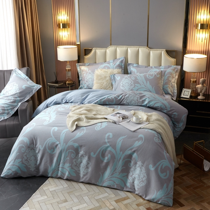 91家纺网 家纺一手货源 找家纺 威克凯丽 2021新款生态磨毛四件套 爱瑞斯-兰