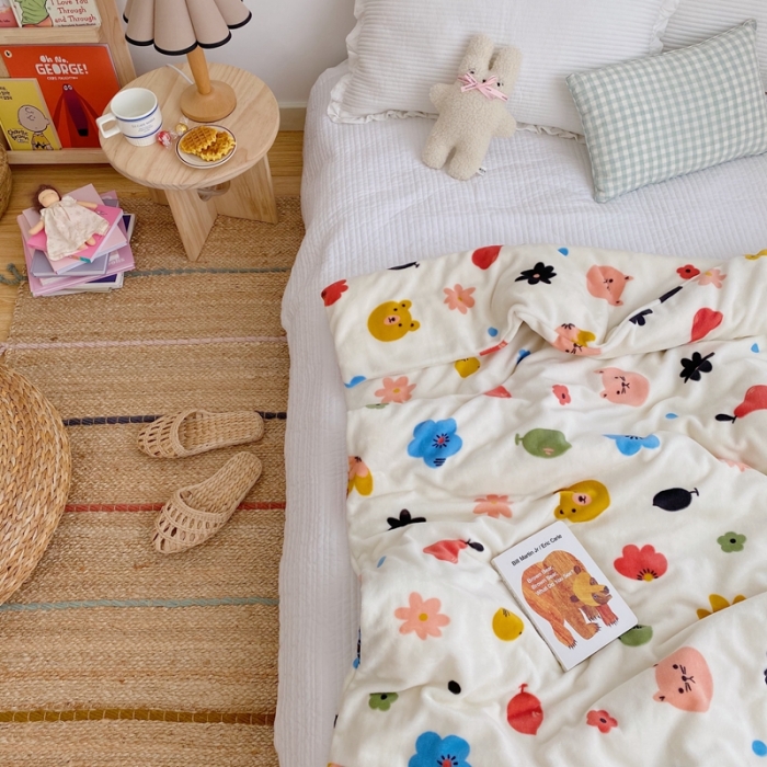 91家纺网 家纺一手货源 找家纺 （总）星期八2020新款双层宝宝绒盖毯被毯子毛毯实拍图