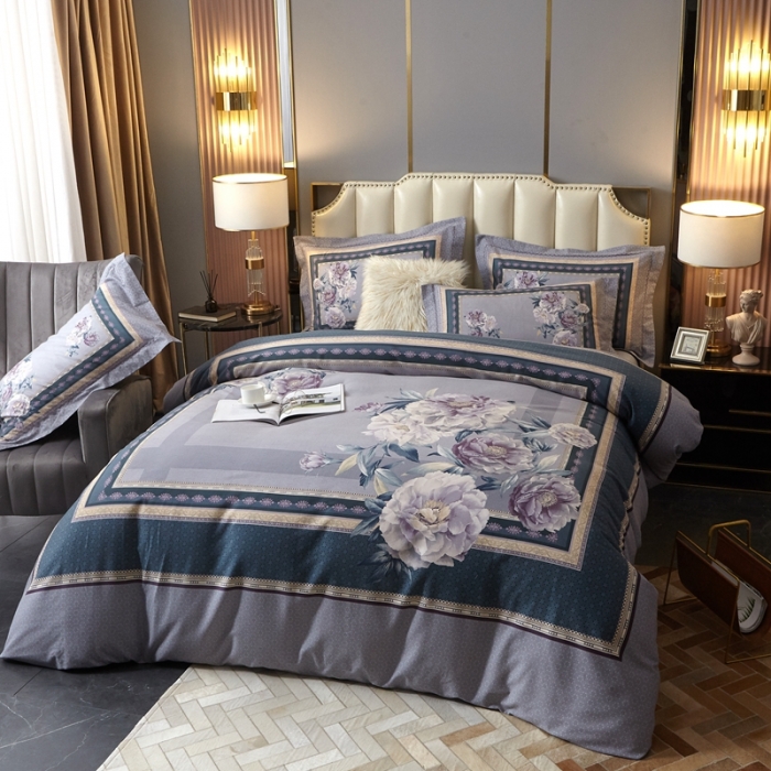 91家纺网 家纺一手货源 找家纺 威克凯丽 2023新款全棉活性生态磨毛四件套 瑾兮-绿