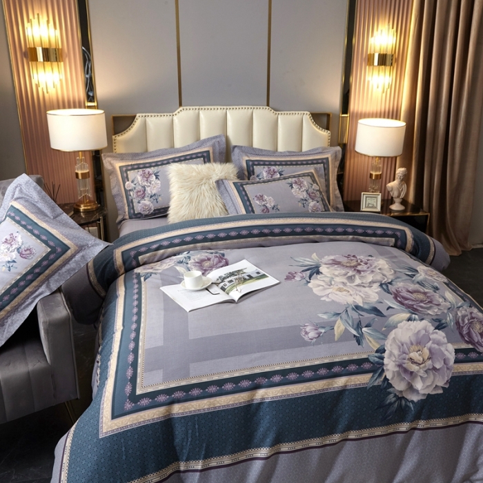 91家纺网 家纺一手货源 找家纺 威克凯丽 2023新款全棉活性生态磨毛四件套 瑾兮-绿