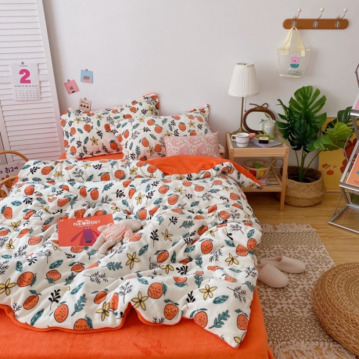 91家纺网 家纺一手货源 找家纺 （总）星期八 2020新款秋冬加厚保暖牛奶绒四件套