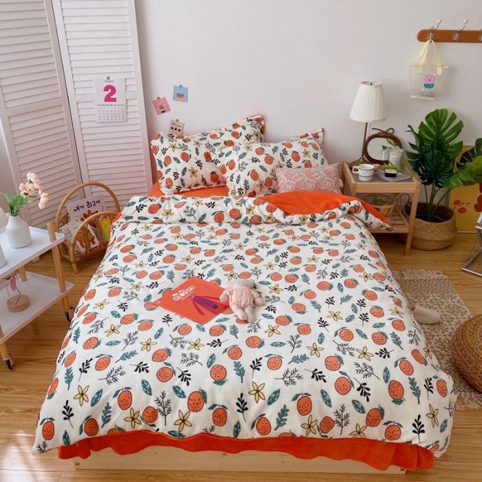 91家纺网 家纺一手货源 找家纺 （总）星期八 2020新款秋冬加厚保暖牛奶绒四件套