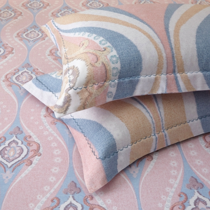 91家纺网 家纺一手货源 找家纺 威克凯丽 2023新款全棉活性生态磨毛四件套 瑟琳娜-桔