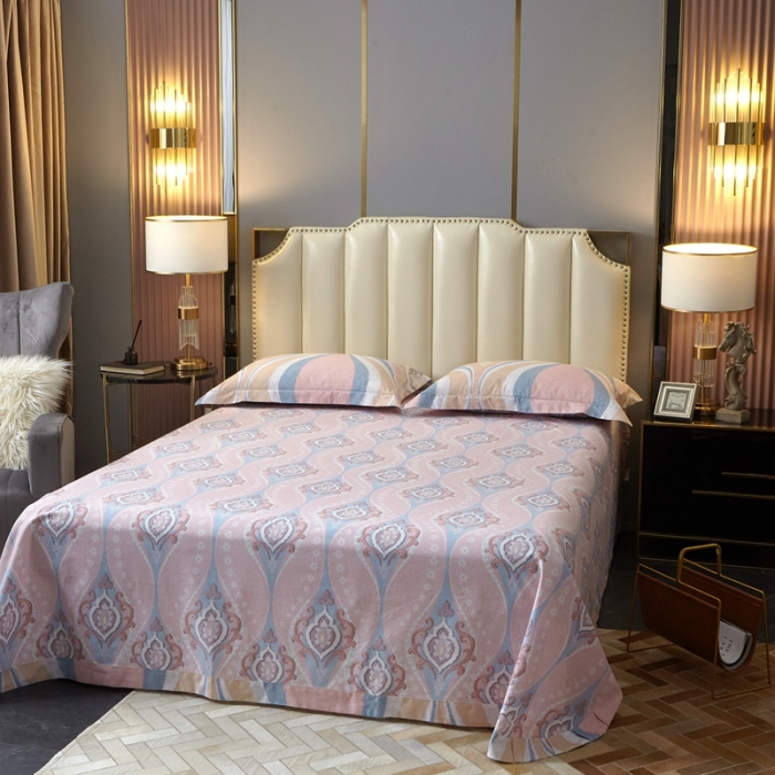 91家纺网 家纺一手货源 找家纺 威克凯丽 2023新款全棉活性生态磨毛四件套 瑟琳娜-桔