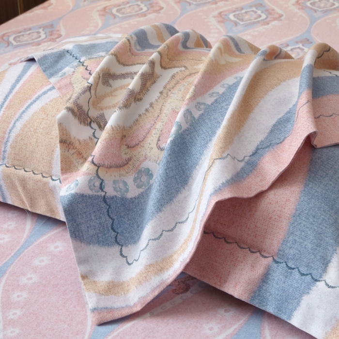 91家纺网 家纺一手货源 找家纺 威克凯丽 2023新款全棉活性生态磨毛四件套 瑟琳娜-桔