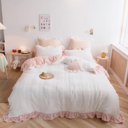 91家纺网 家纺一手货源 找家纺 漫调 2020新款奶油系软糯牛奶绒夹棉四件套 蜜橘优格